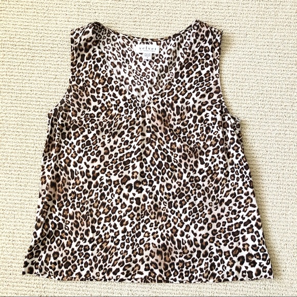 VELVET by Graham & Spencer Leopard Print Sleeveless Top Size Small - Picture 8 of 10